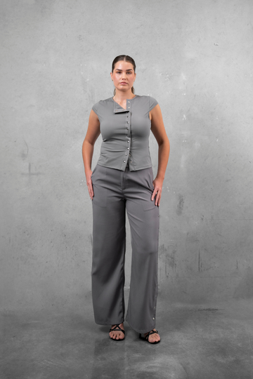 Bailey Press Stud Pant - Grey