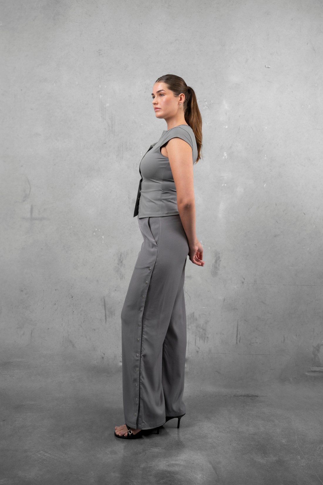 Bailey Press Stud Pant - Grey