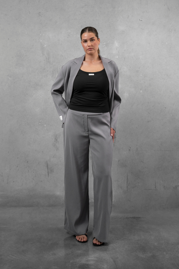 Patch Suit Pants - Grey