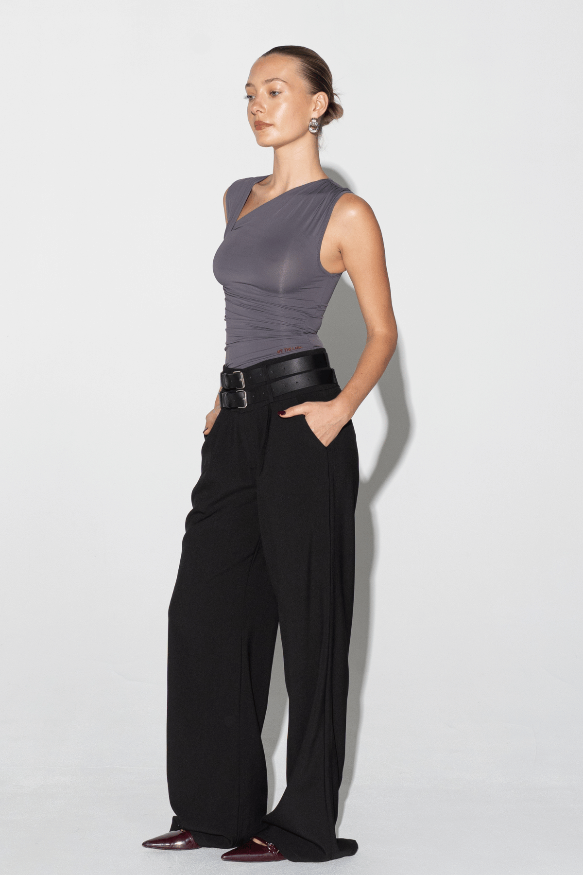 Ape the Label | Dixie Double Belt Pant - Black