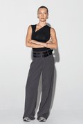 Ape the Label | Dixie Double Belt Pant - Pinstripe Stone