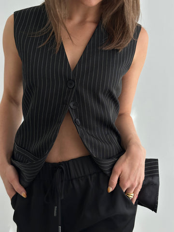 Mia Tailored Waistcoat - Pinstripe