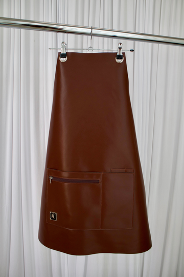 The Apron - Brown / Red  Leather - Sample