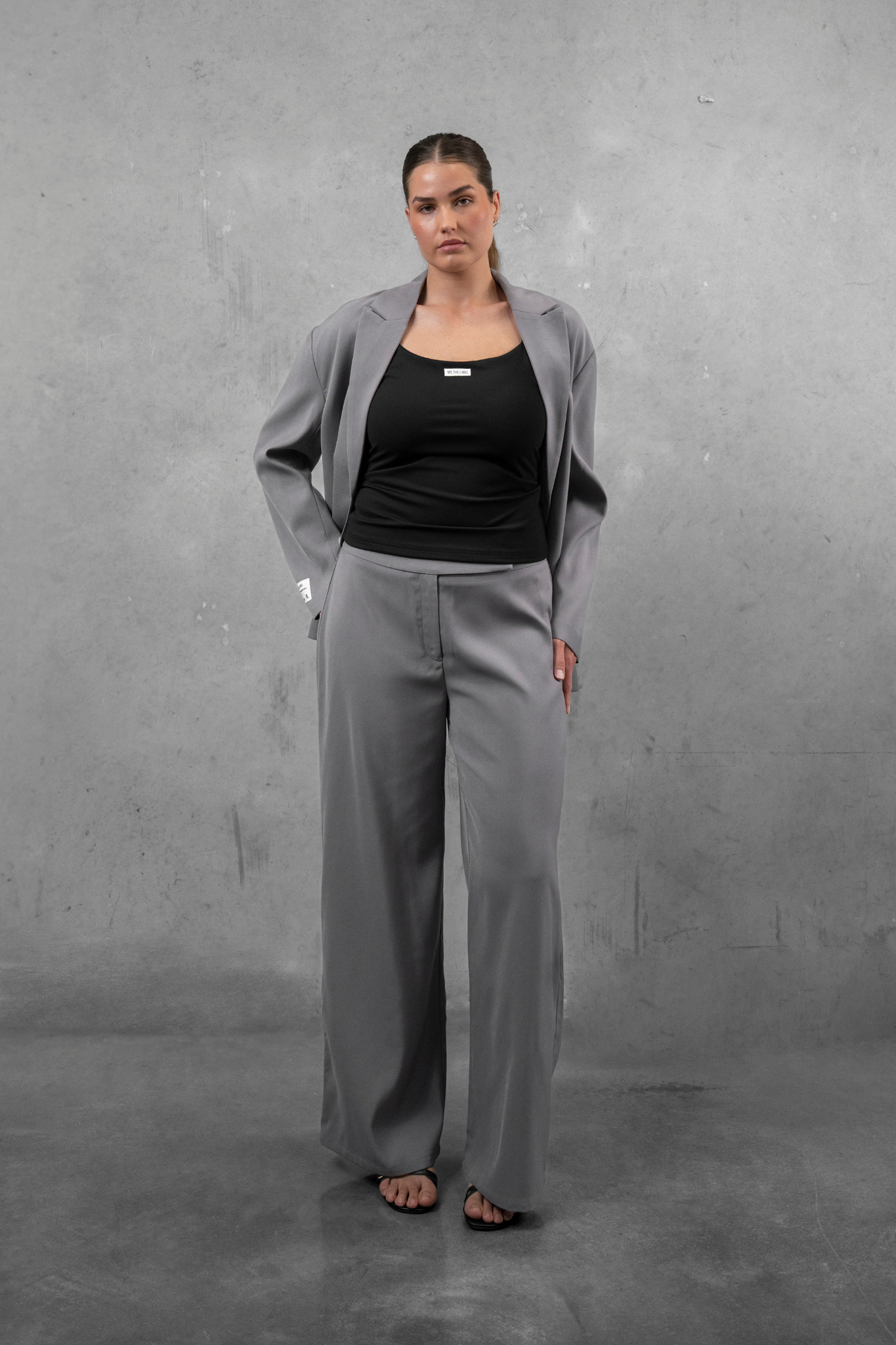 Patch Suit Pants - Grey