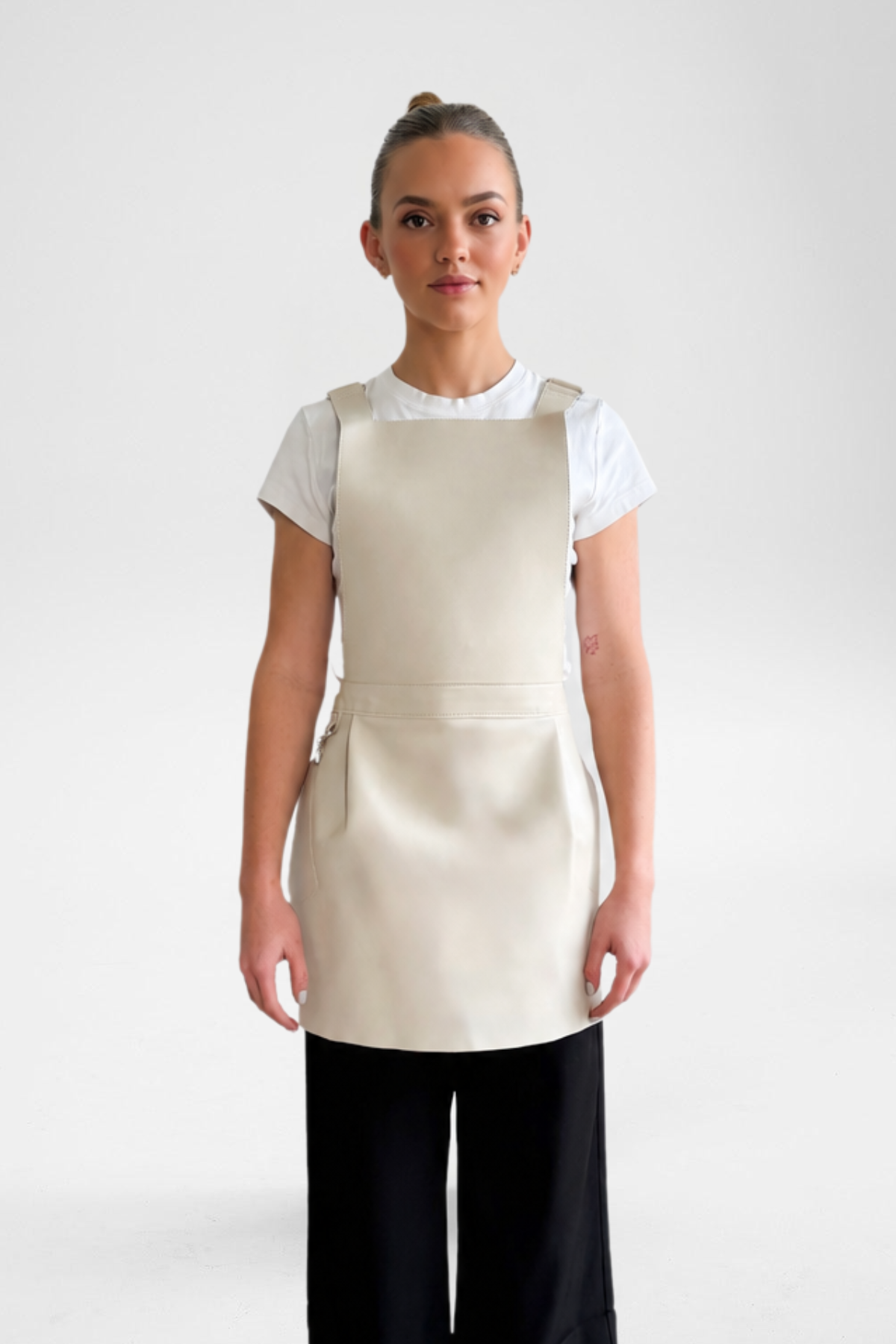 Ape The Label | Pinny Apron _ Taupe - Front 