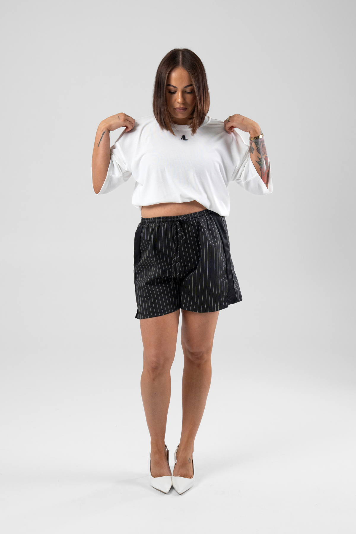 Ape The Label | Serena Pinstripe Short