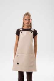 Taupe leather apron 