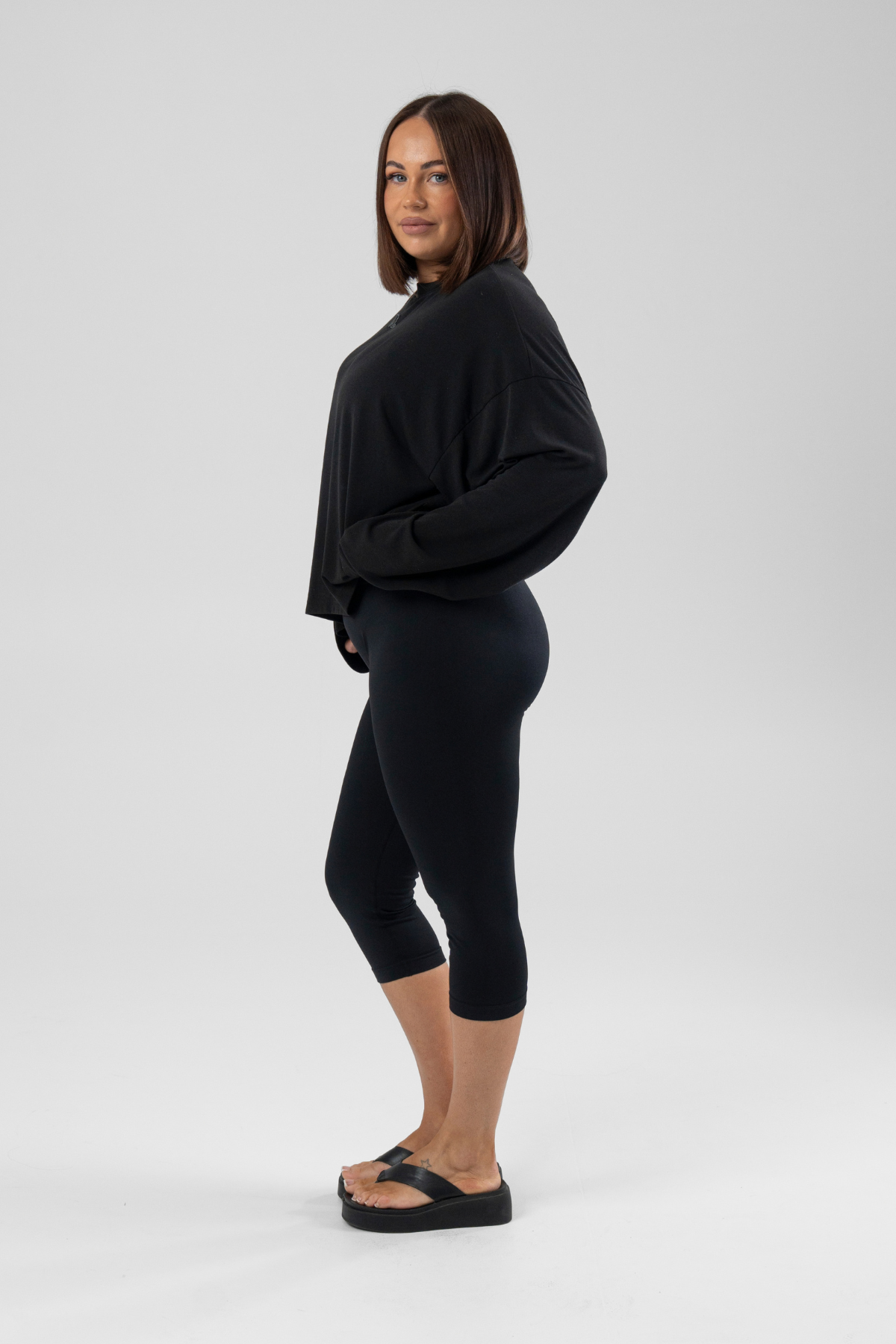 Ape the Label | Ava Long Sleeve Tee - Black