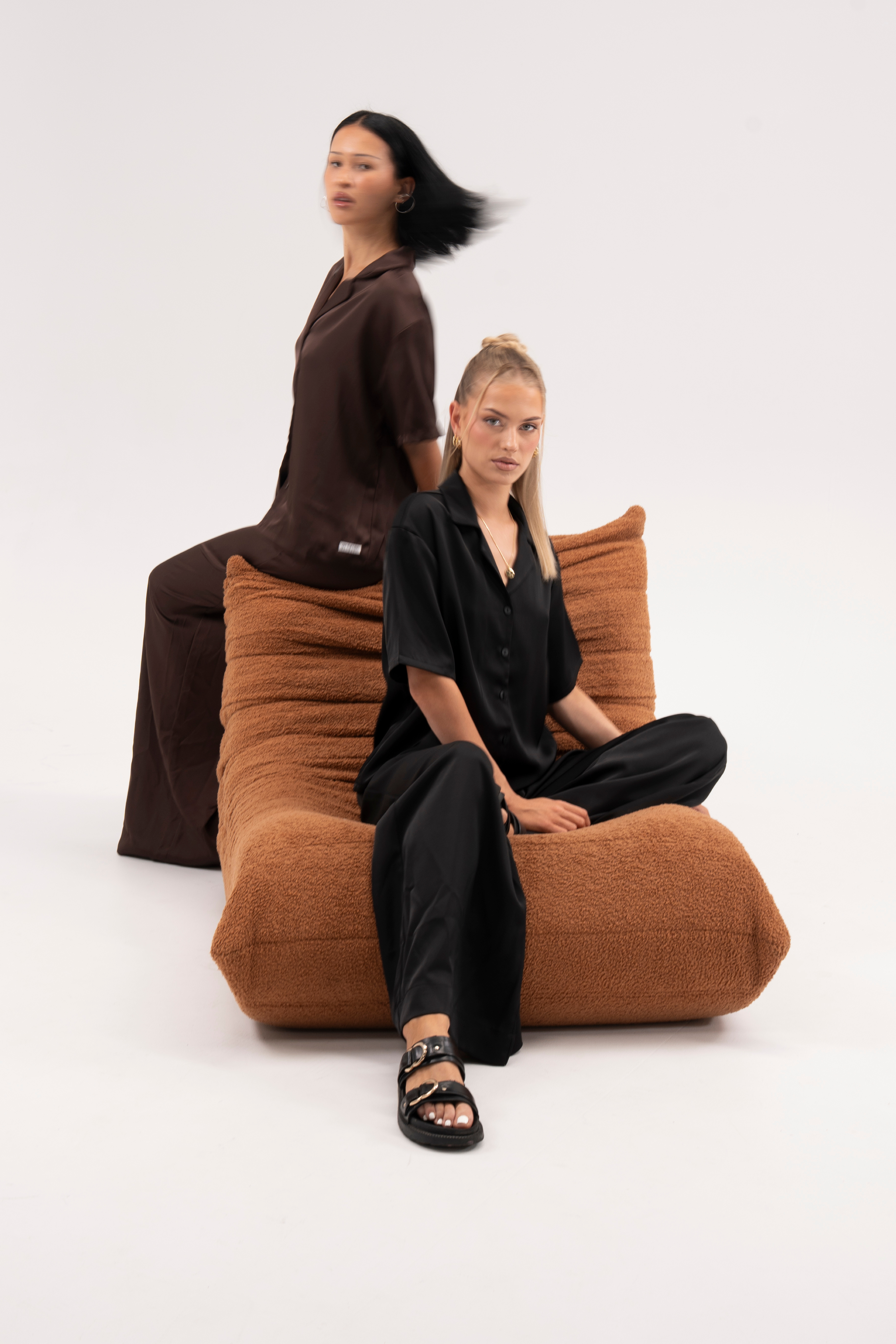 Ape the Label | STELLA_SATIN_SET_CHOCOLATE_&_BLACK