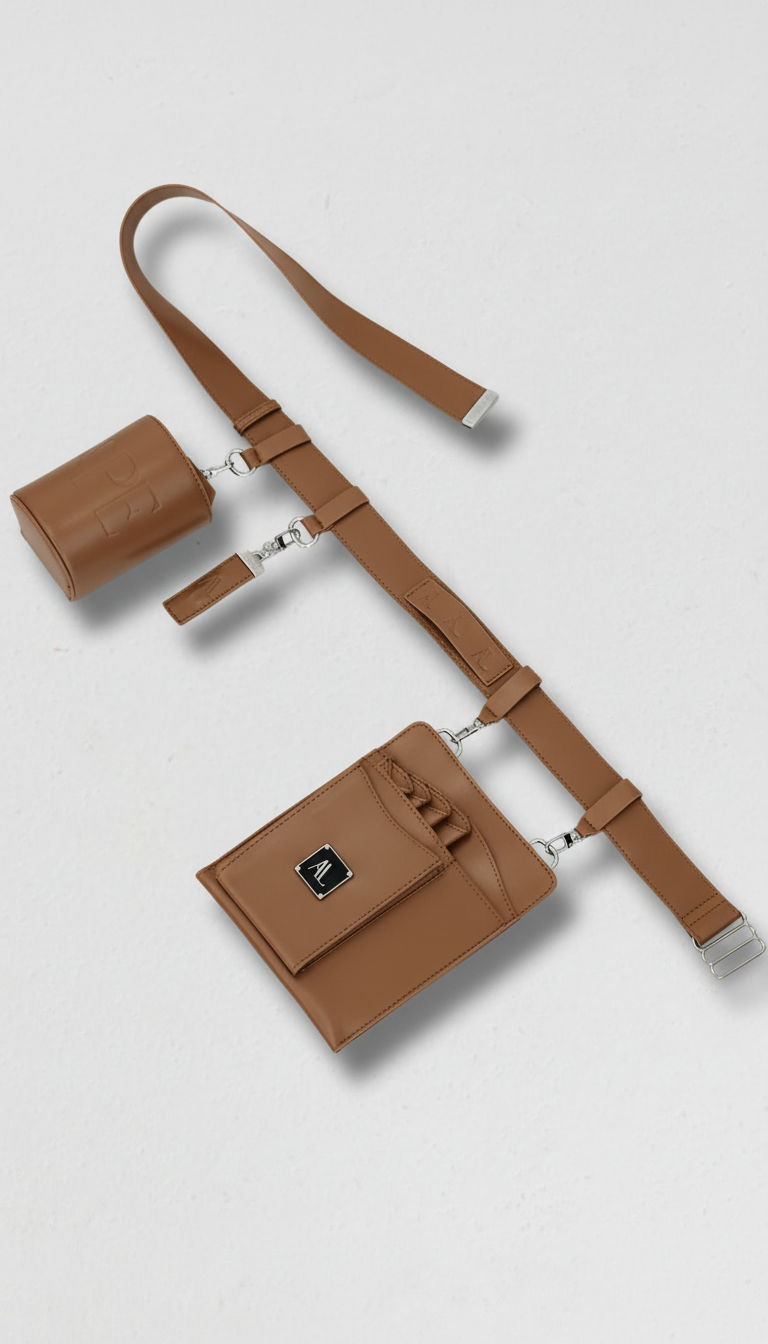 Ape the Label | Tan Scissor pouch belt 