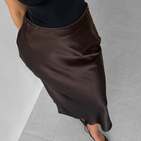 Satin Skirt - Chocolate
