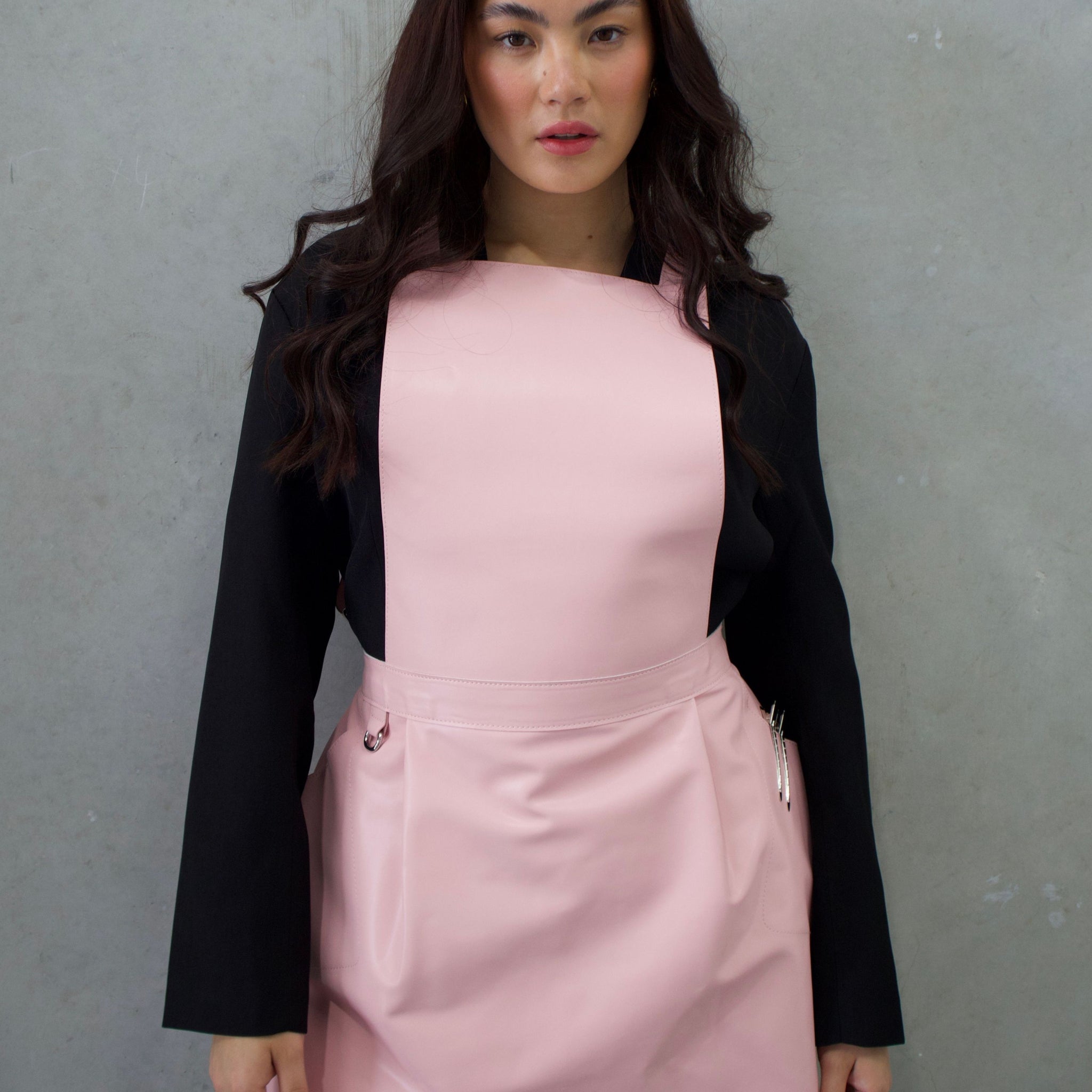The Pinny Apron - Pink Leather