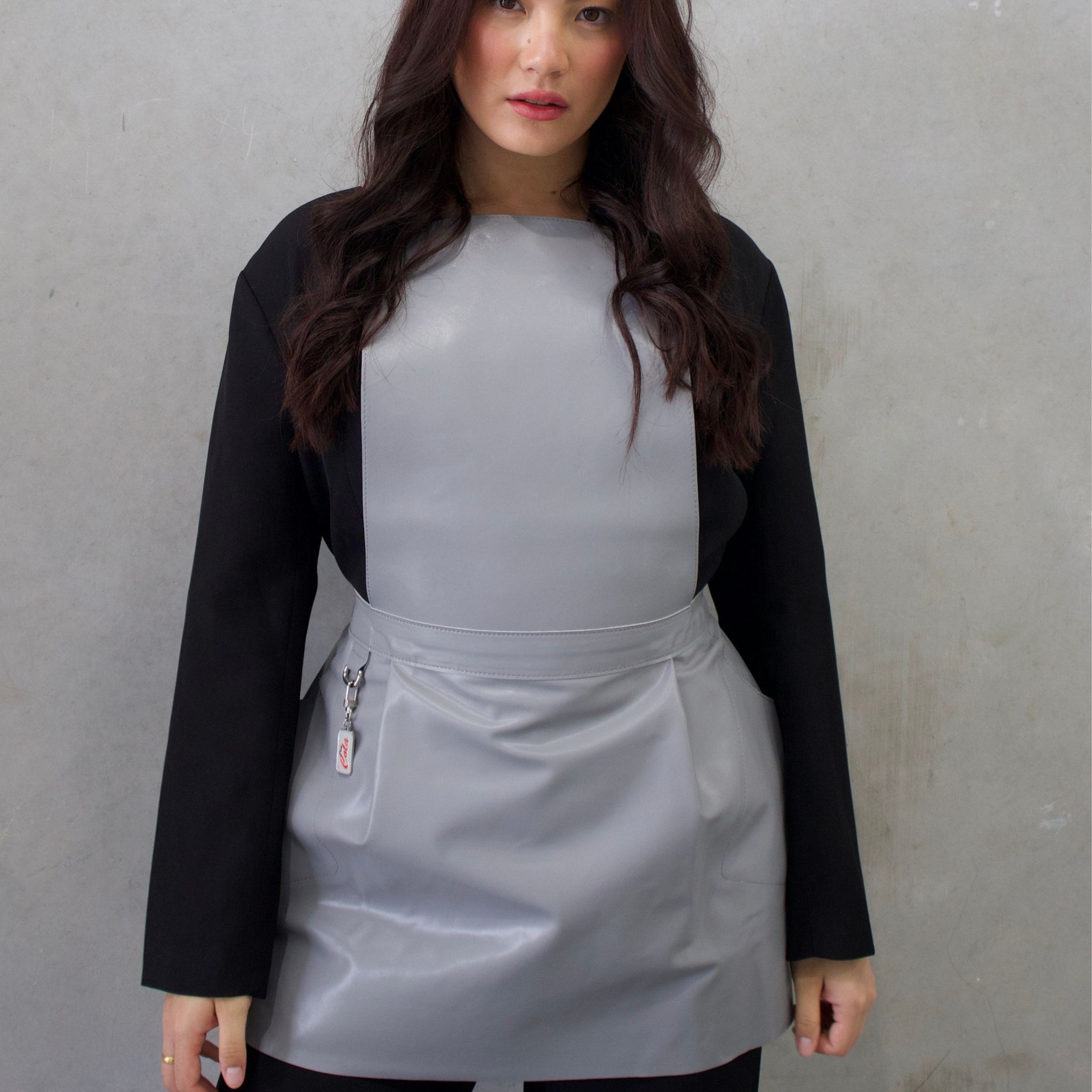 The Pinny Apron - Grey Leather