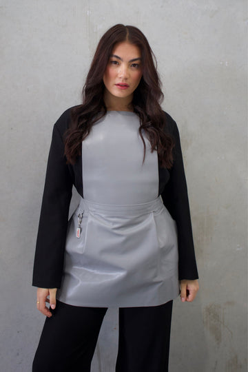 The Pinny Apron - Grey Leather