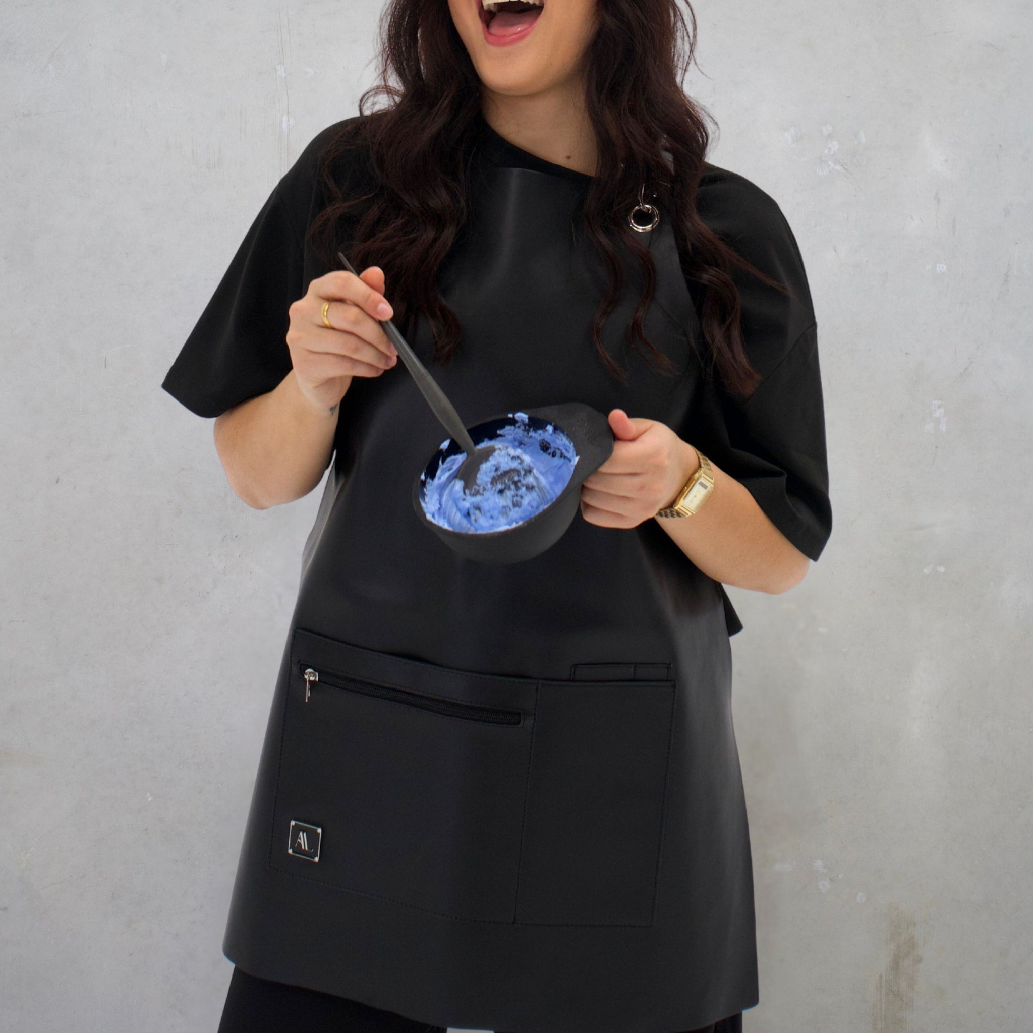 The Apron - Black Leather