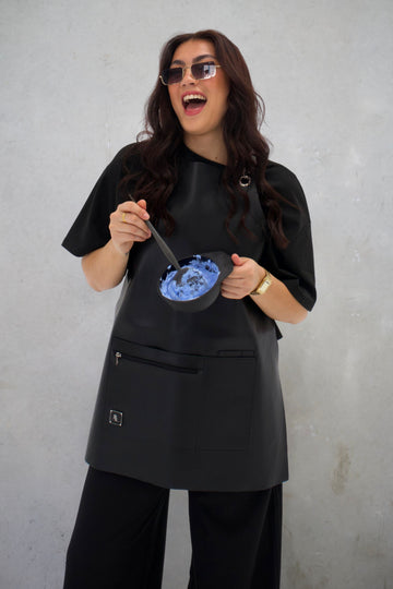 The Apron - Black Leather