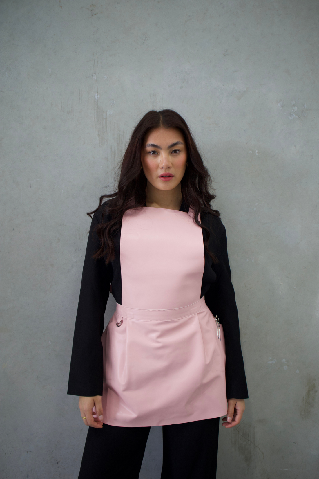 The Pinny Apron - Pink Leather