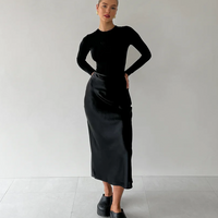 Satin Skirt - Black