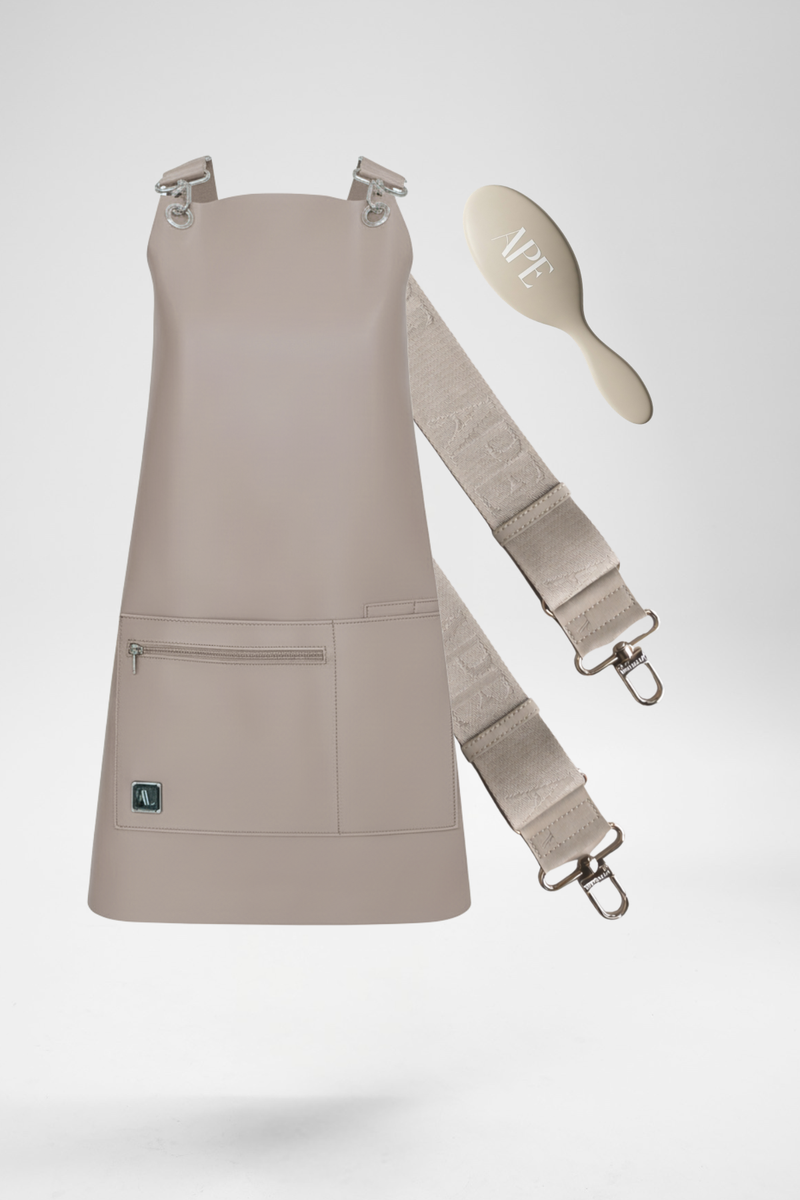 Limited Edition Brush & Apron Set Bundle  - Taupe.