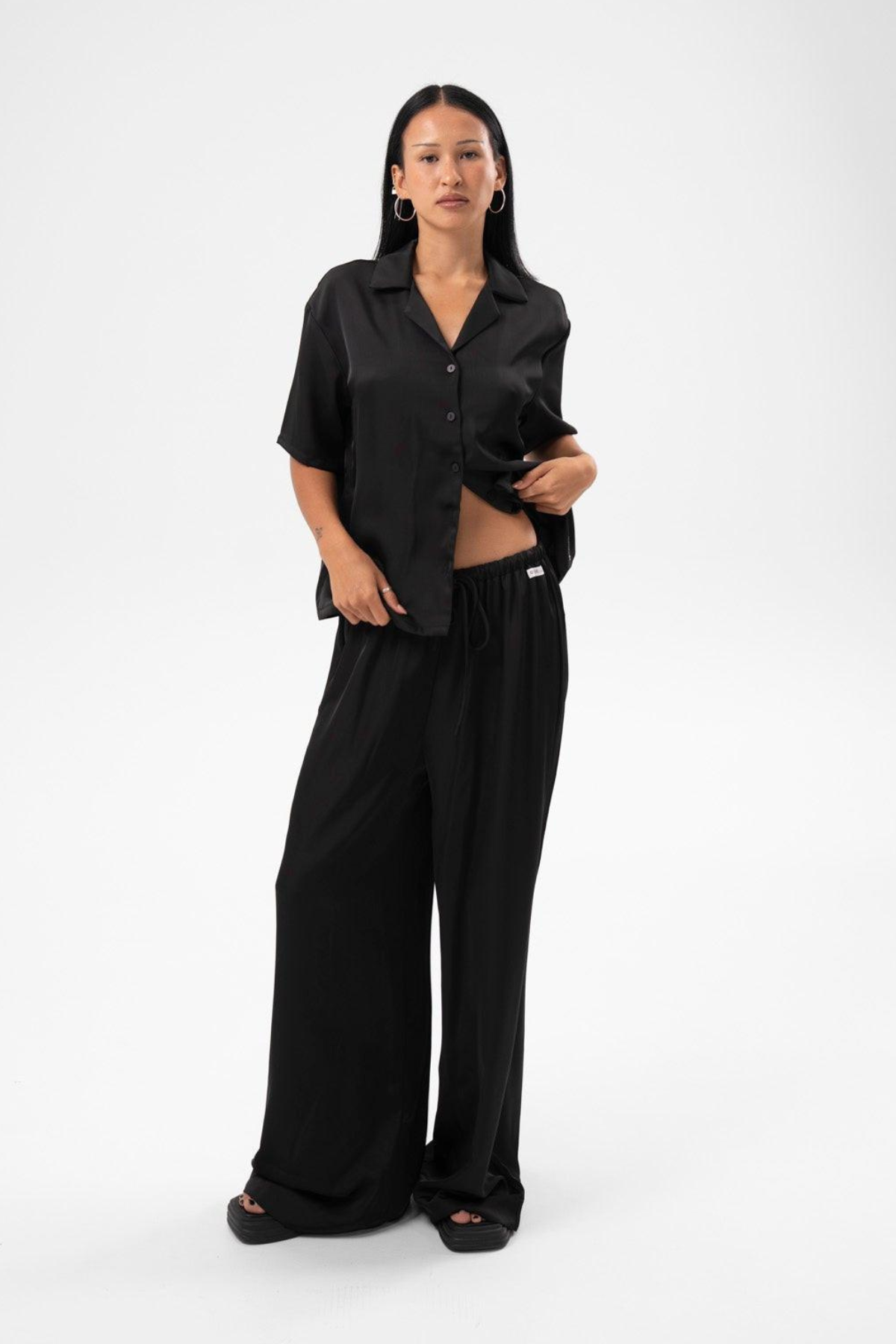 Stella Satin Shirt, salon workwear | Ape the Label