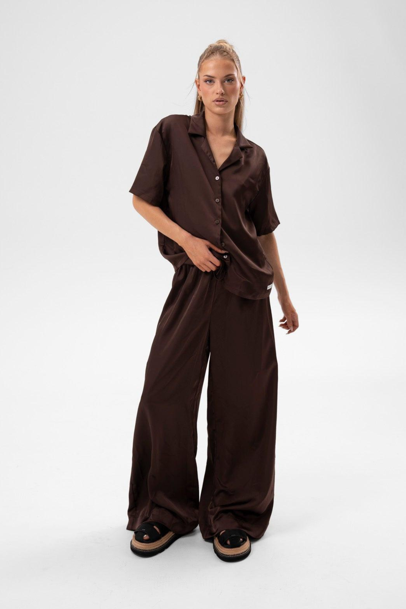 STELLA SATIN SET CHOCOLATE