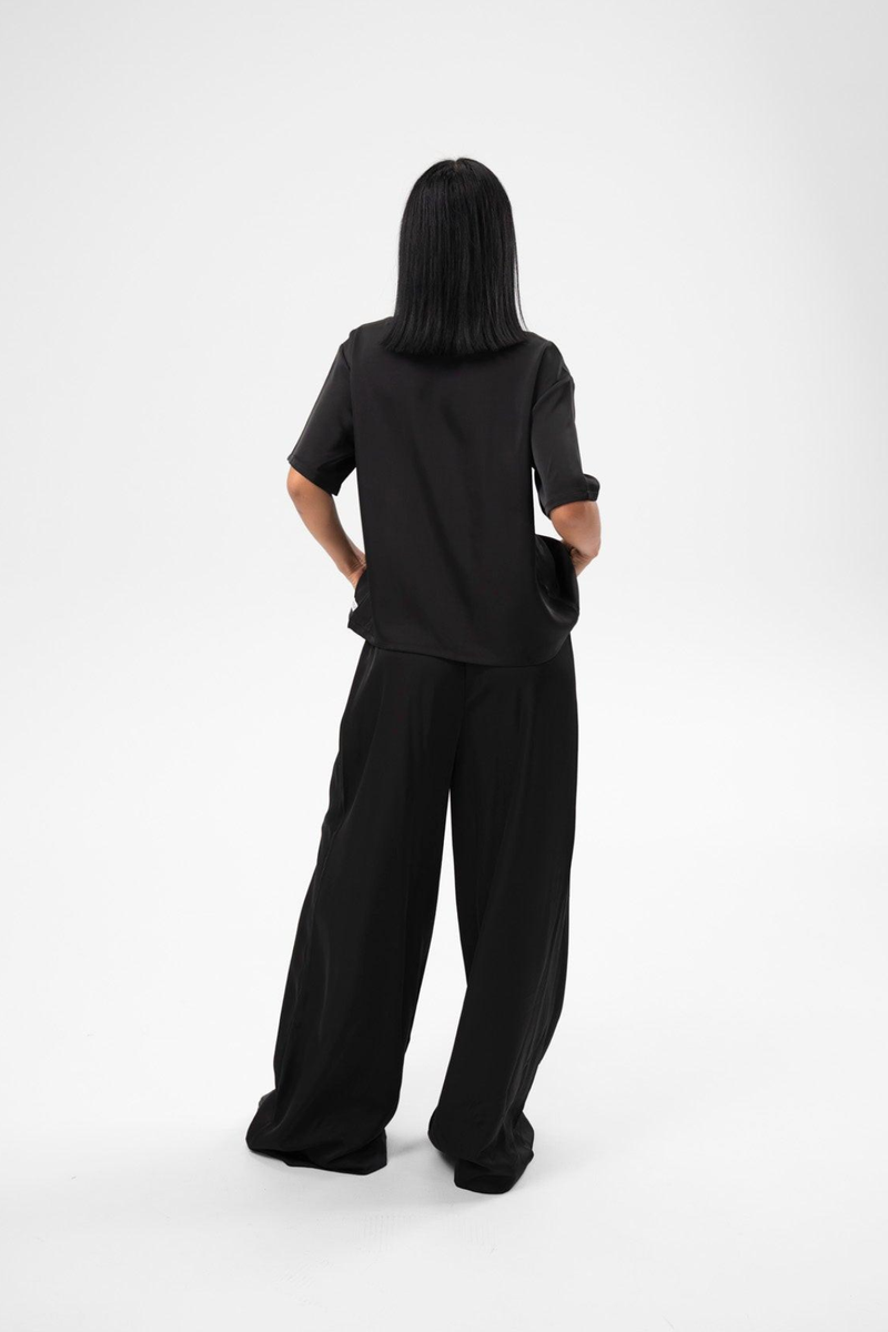 Stella satin shirt black 