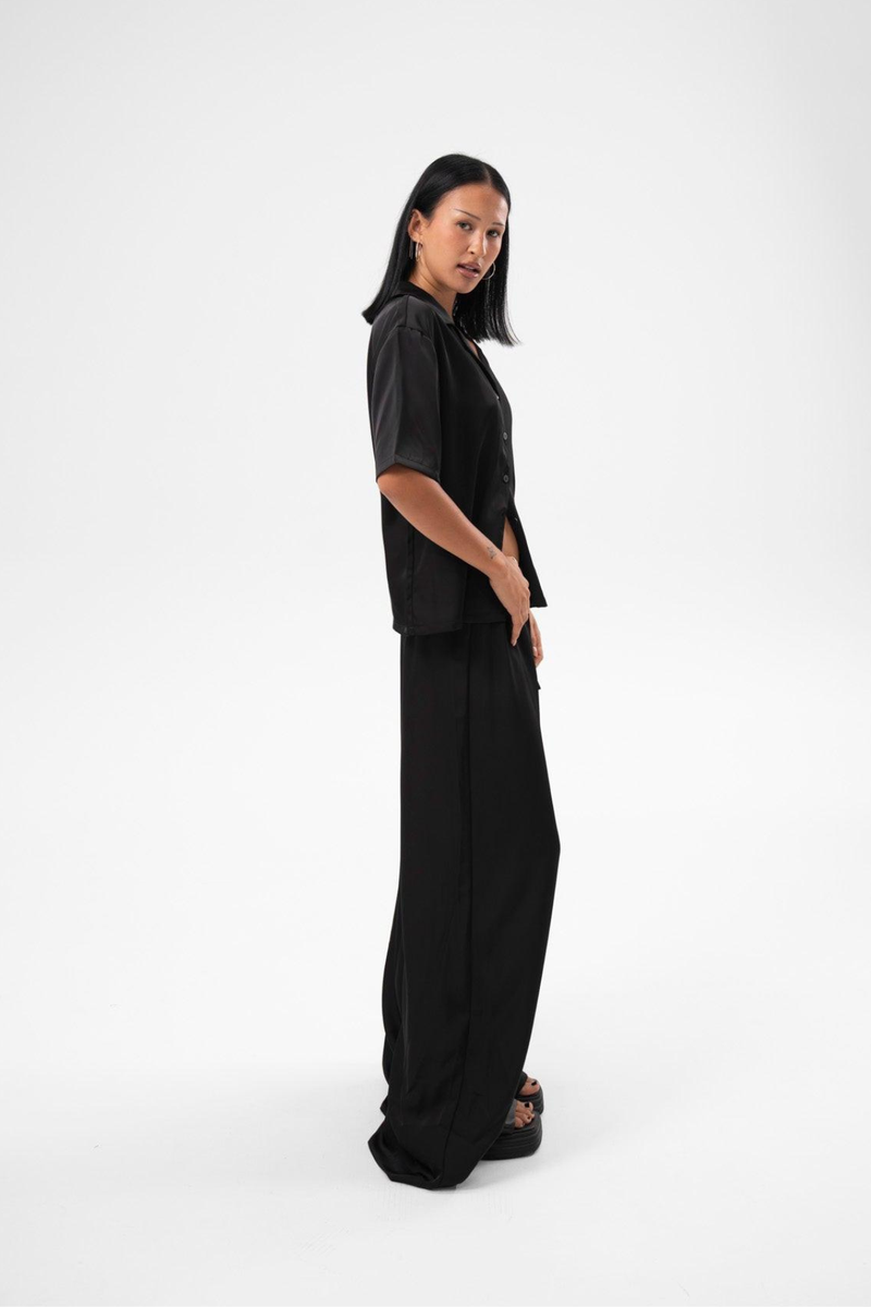 Stella satin shirt black