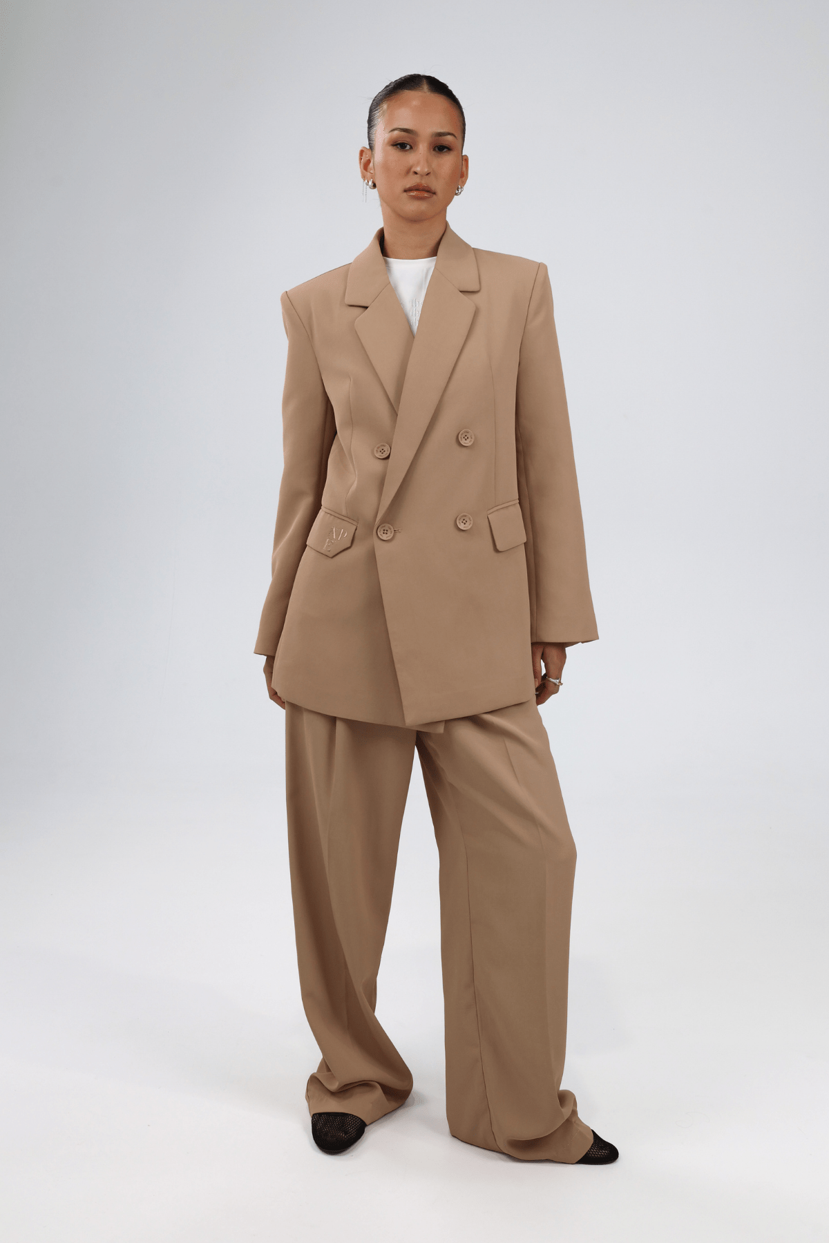 Ape the Label | Double Breasted Blazer - Tan