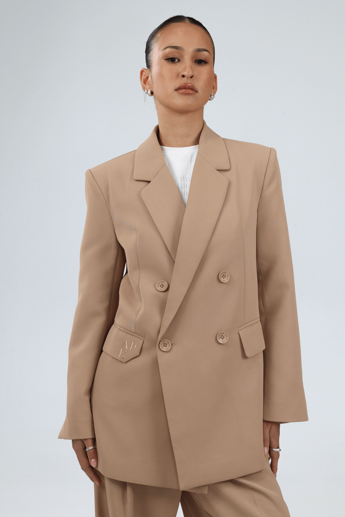 Ape the Label | Double Breasted Blazer - Tan