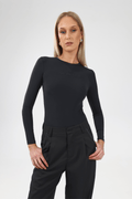 Ape the Label | Long Sleeve Crew Neck Bodysuit - Black